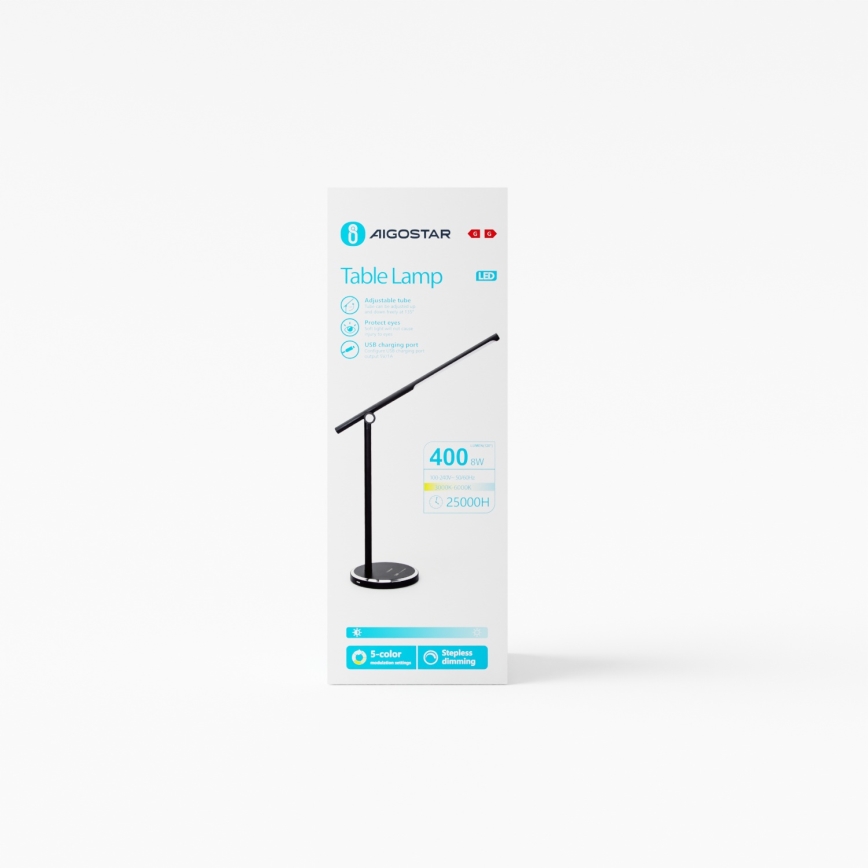 Aigostar - LED Димируема сензорна настолна лампа LED/8W/230V 3000-6000K черен