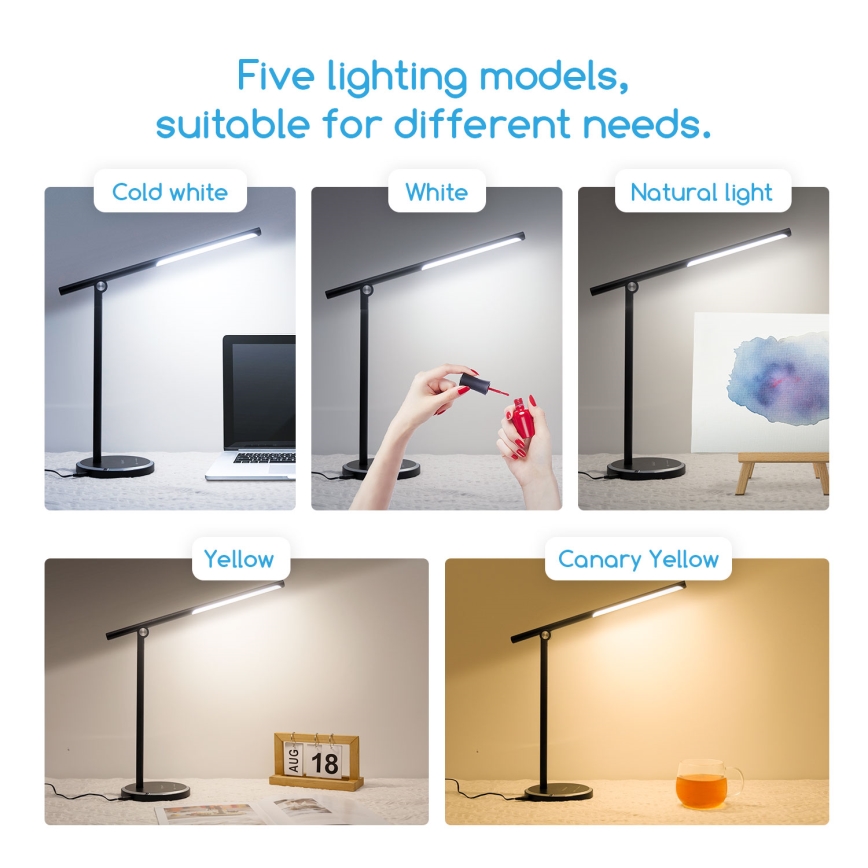 Aigostar - LED Димируема сензорна настолна лампа LED/8W/230V 3000-6000K черен