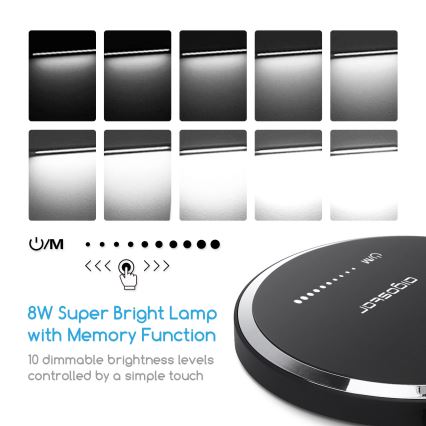 Aigostar - LED Димируема сензорна настолна лампа LED/8W/230V 3000-6000K черен