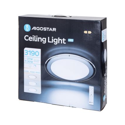 Aigostar - LED Димируемо таванно осветление LED/30W/230V 2700-6500K Ø 42,9 см хром + дистанционно управление