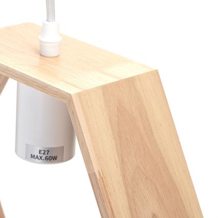 Aigostar - LED дървен полилей на кабел 1xE27/9W/230V 2200K от бор