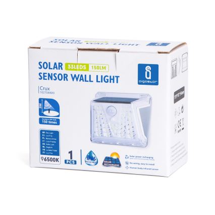 Aigostar - LED Екстериорна соларна лампа със сензор LED/1,48W/3,7V IP65 1200 mAh