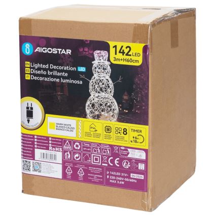 Aigostar - LED Екстериорна коледна декорация LED/3,6W/31/230V 2700K 60 см IP44 снежен човек