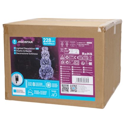 Aigostar-LED Екстериорна коледна декорация LED/3,6W/31/230V 6500K 90 см IP44 снежен човек