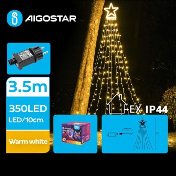 Aigostar - LED Екстериорна коледна декорация LED/6W/230V 3,5 м IP44 топло бял