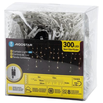 Aigostar - LED Екстериорни декоративни лампички 75xLED/6W/230V 15x0,6m IP44 топло бяло