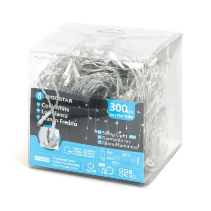 Aigostar - LED Екстериорни декоративни лампички 75xLED/6W/230V 15x0,6m IP44 студено бяло