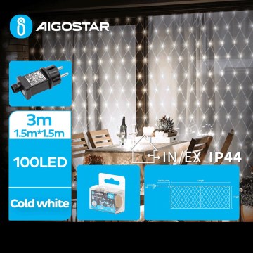 Aigostar - LED Екстериорни лампички 100xLED/8 функции 4,5x1,5m IP44 студено бял