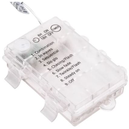 Aigostar-LED Екстериорни Коледни лампички 25xLED/3xAA/8 функции 2,8 м IP44 топло бял