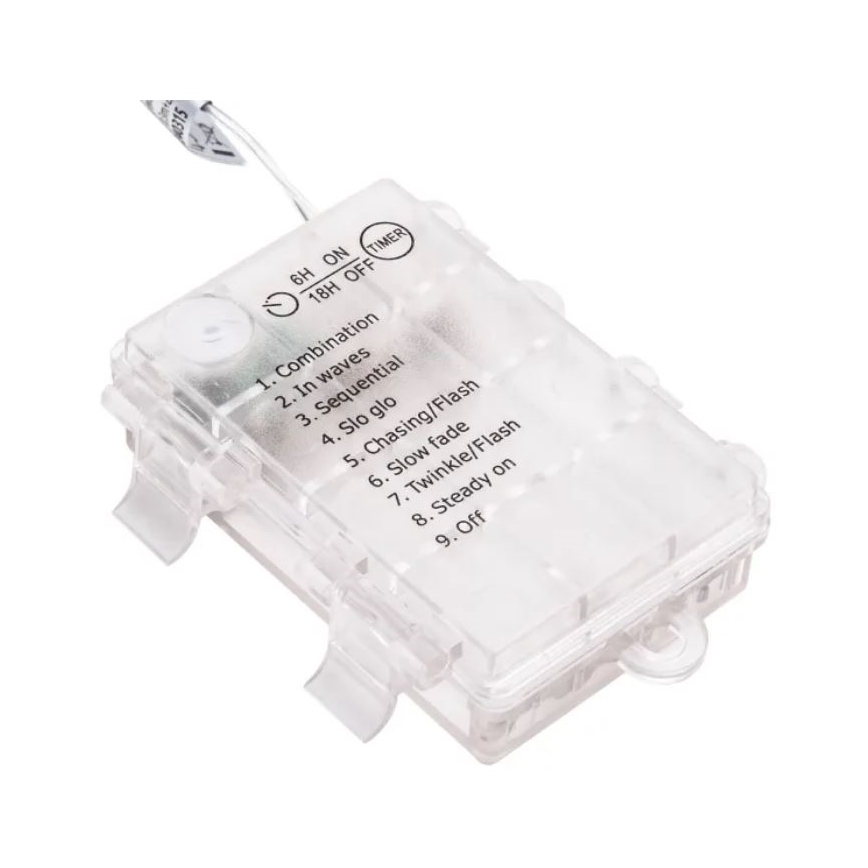 Aigostar - LED Екстериорни коледни лампички 50xLED/3xAA/8 функции 5,3 м IP44 топло бял