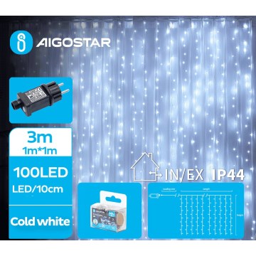 Aigostar - LED Екстериорни Коледни лампички 100xLED/8 функции 4x1m IP44 студено бял