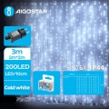 Aigostar - LED Екстериорни Коледни лампички 200xLED/8 функции 5x2m IP44 студено бял