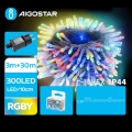 Aigostar - LED Екстериорни Коледни лампички 300xLED/8 функции 33m IP44 многоцветен