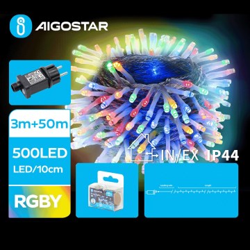 Aigostar - LED Екстериорни Коледни лампички 500xLED/8 функции 53m IP44 многоцветен