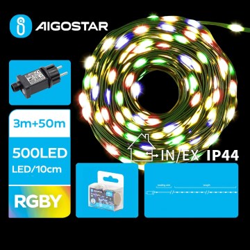 Aigostar - LED Екстериорни Коледни лампички 500xLED/8 функции 53m IP44 многоцветен