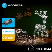 Aigostar - LED Екстериорен декорация LED/3,6W/31/230V 2700K 90/45 см IP44 северен елен с шейна