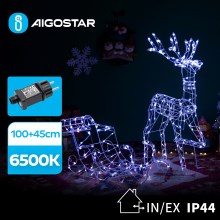 Aigostar - LED Екстериорен декорация LED/3,6W/31/230V 6500K 90/45 см IP44 северен елен с шейна