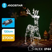 Aigostar - LED Екстериорна коледна декорация LED/3,6W/31/230V 2700K 120 см IP44 северен елен