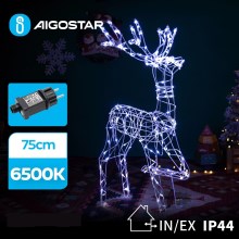 Aigostar - LED Екстериорна коледна декорация LED/3,6W/31/230V 6500K 75 см IP44 северен елен