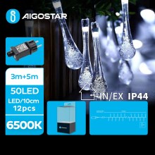 Aigostar - LED Екстериорни декоративни лампички 50xLED/8 функции 8 м IP44 студено бял