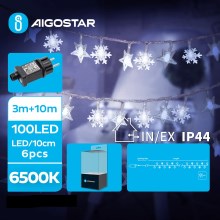 Aigostar - LED Екстериорни коледни лампички 100xLED/8 функции 13 м IP44 студено бял