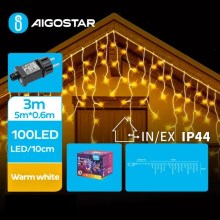 Aigostar - LED Екстериорни коледни лампички 100xLED/8 функции 8x0,6 м IP44 топло бял