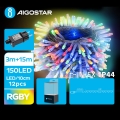 Aigostar - LED Екстериорни коледни лампички 150xLED/8 функции 18 м IP44 многоцветен