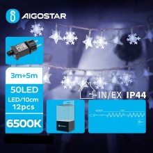 Aigostar - LED Екстериорни коледни лампички 50xLED/8 функции 8 м IP44 студено бял