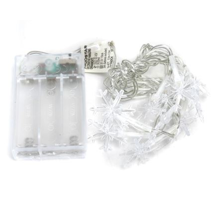 Aigostar - LED  гирлянд 10xLED/3xAA 1,5m топли бели снежинки