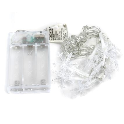 Aigostar - LED гирлянд 20xLED/3xAA 3,3m снежинки