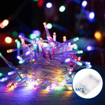 Aigostar - LED гирлянд 50xLED/3xAA 5,3m многоцветен