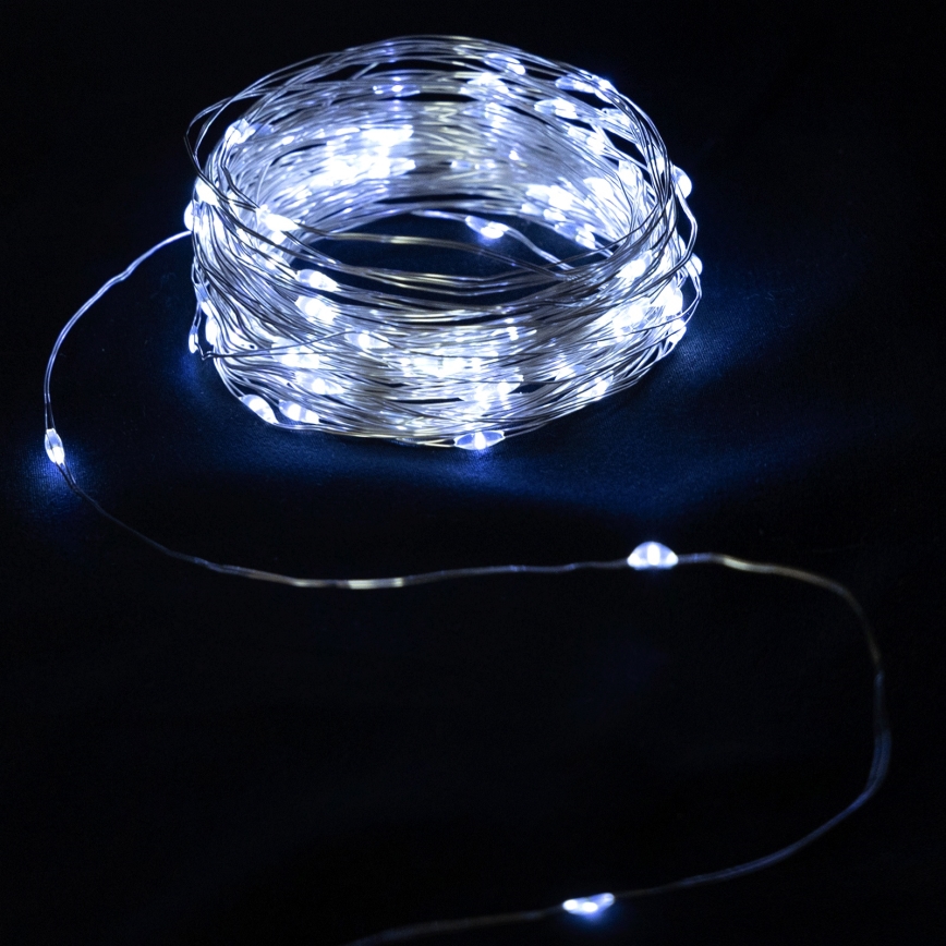 Aigostar - LED външен гирлянд 50xLED/3xAA, 5,3 m, студено бяло