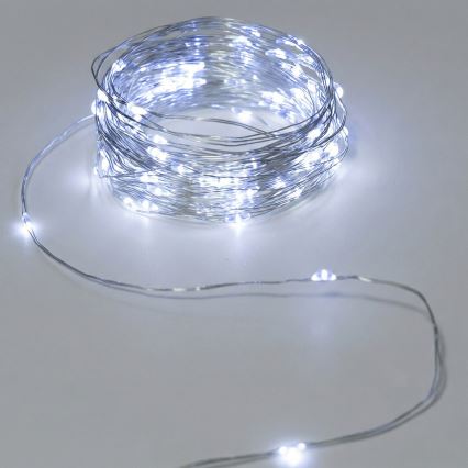 Aigostar - LED външен гирлянд 50xLED/3xAA, 5,3 m, студено бяло