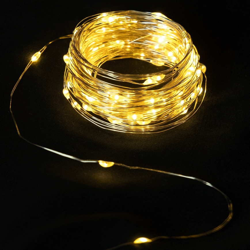 Aigostar - LED външна гирлянда 50xLED/3xAA 5,3 m топла бяла