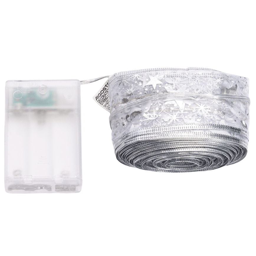 Aigostar - LED верига 100xLED/3xAA 10 m топла бяла сребриста