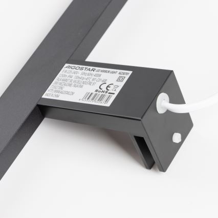Aigostar - LED Лампа за огледало в баня LED/8W/230V 4000K 40 см IP44 черен