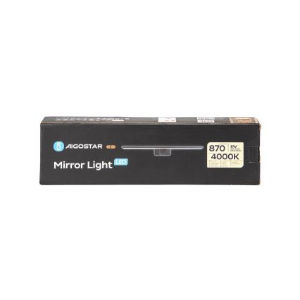 Aigostar - LED Лампа за огледало в баня LED/8W/230V 4000K 40 см IP44 черен