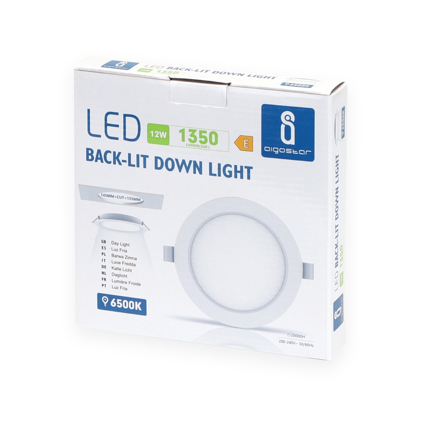 Aigostar - LED Лампа за окачен таван LED/12W/230V 6500K Ø 17,5 см бял