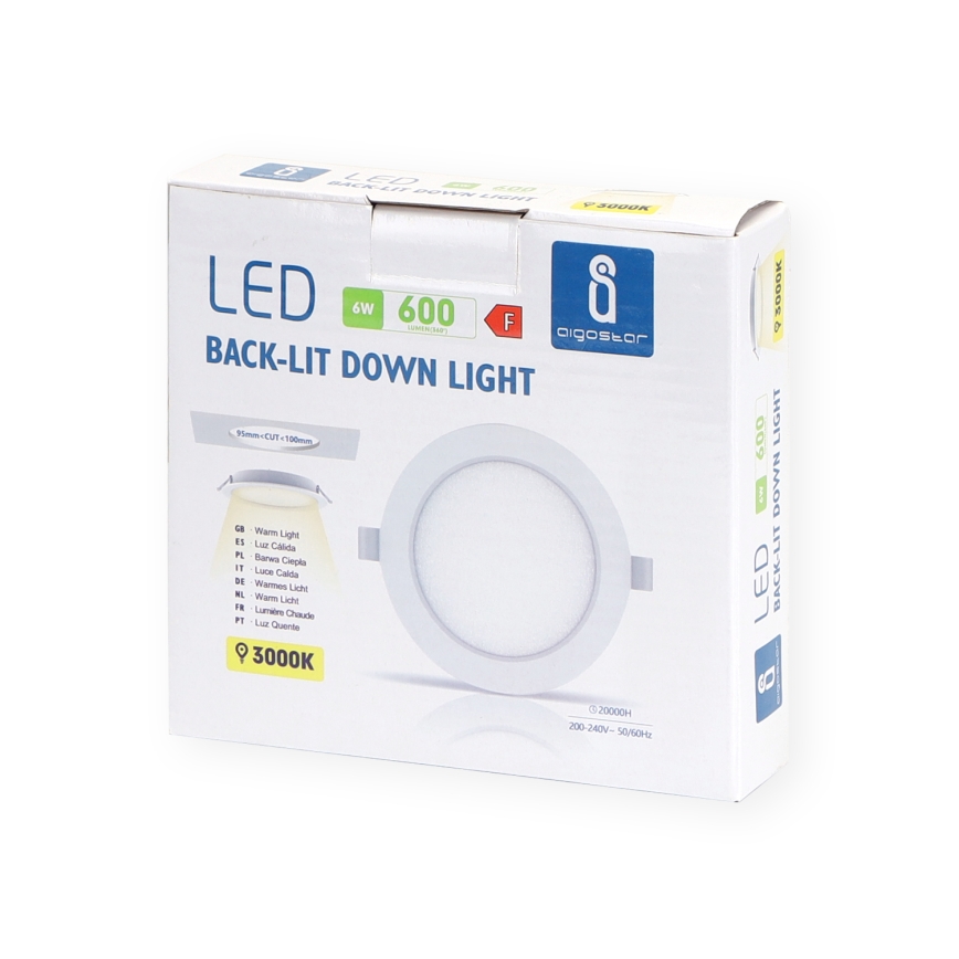 Aigostar - LED Лампа за окачен таван LED/6W/230V 3000K Ø 11,8 см бял