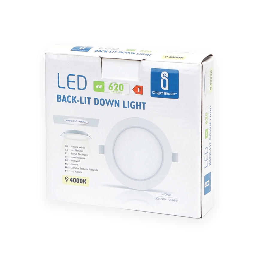 Aigostar - LED Лампа за окачен таван LED/6W/230V 4000K Ø 11,8 см бял