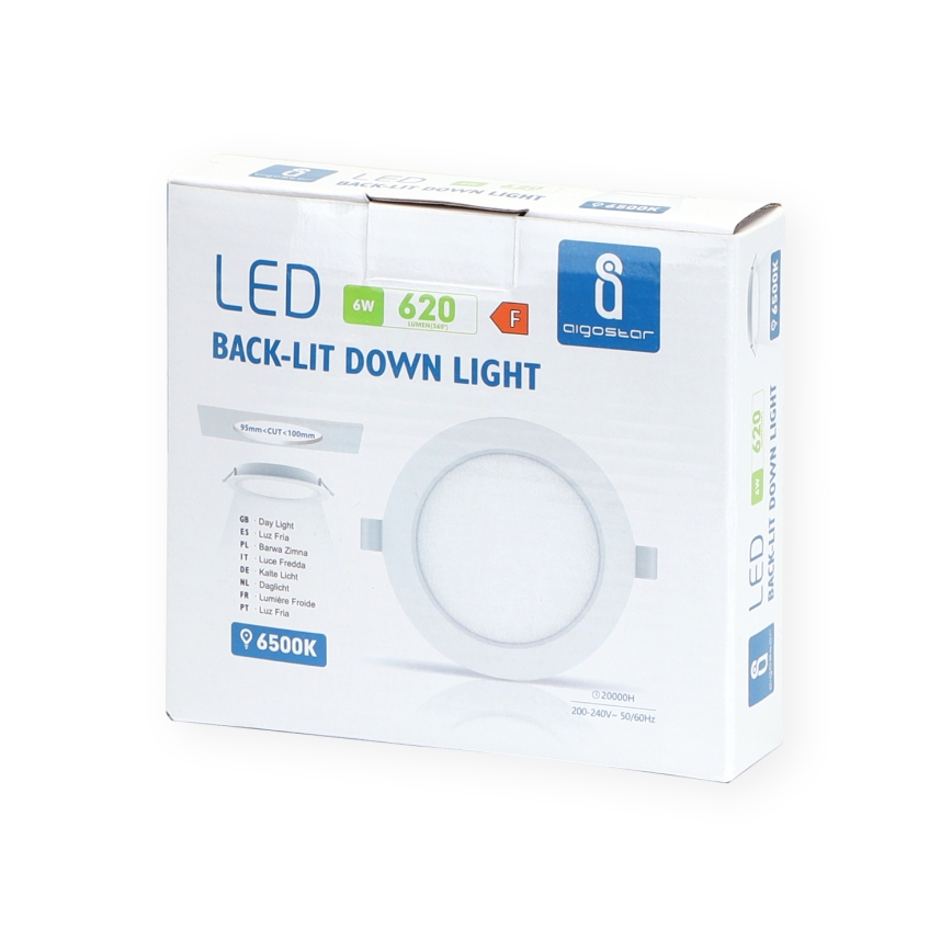 Aigostar - LED Лампа за окачен таван LED/6W/230V 6500K Ø 11,8 см бял