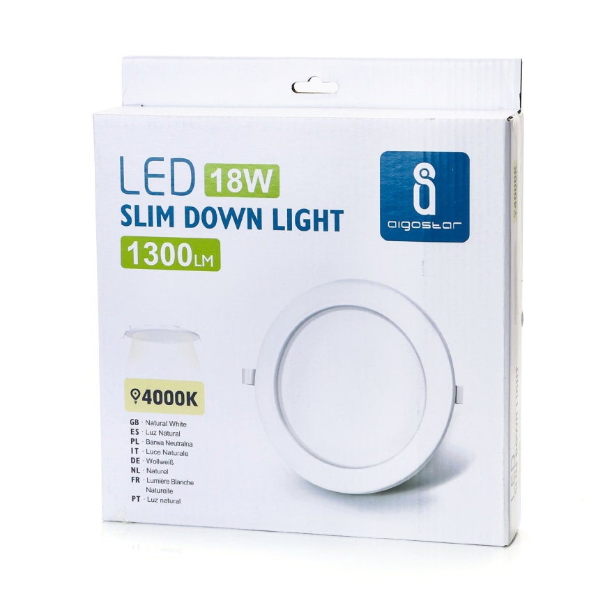 Aigostar - LED Лампа за окачен таван ULTRATHIN LED/18W/230V 4000K бял