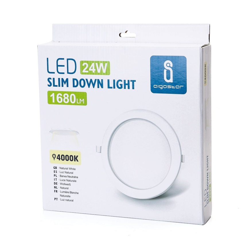 Aigostar - LED Лампа за окачен таван ULTRATHIN LED/24W/230V 4000K бял