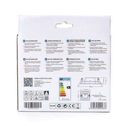 Aigostar - LED Лампа за окачен таван ULTRATHIN LED/6W/230V 6000K бял