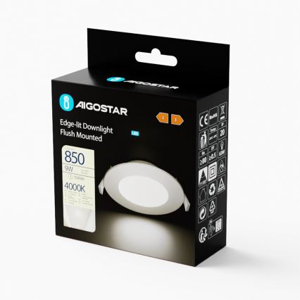 Aigostar - LED Лампа за окачен таван ULTRATHIN LED/9W/230V 4000K бял