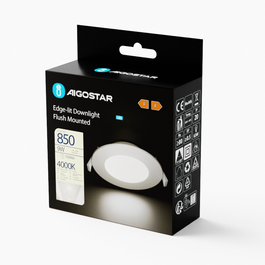 Aigostar - LED Лампа за окачен таван ULTRATHIN LED/9W/230V 4000K бял