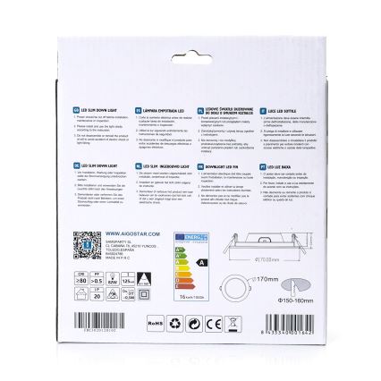 Aigostar - LED Лампа за окачен таван ULTRATHIN LED/16W/230V 6000K бял