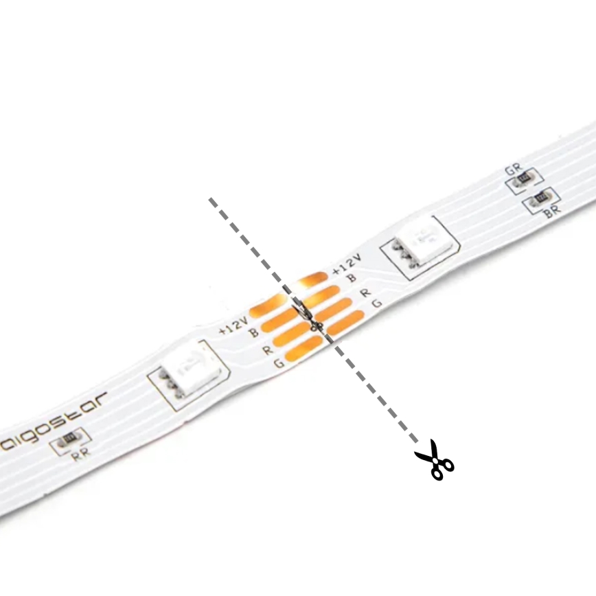 Aigostar - LED Лента 2 м LED/4,9W/5V 6500K IP65 черен