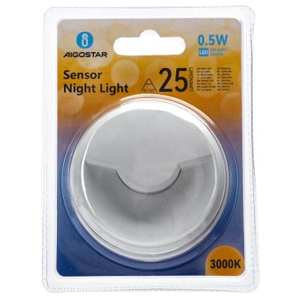 Aigostar - LED Нощна лампа със сензор за здрач LED/0,5W/230V 3000K