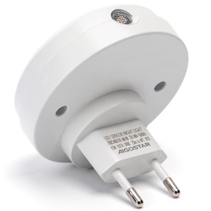Aigostar - LED Нощна лампа със сензор за здрач LED/0,5W/230V 6500K